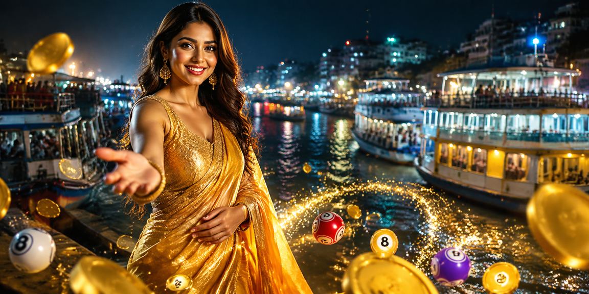 ঢাকায় শাড়ি পরিহিত একজন নারী লটারি ভাউচার ব্যবহার করছেন