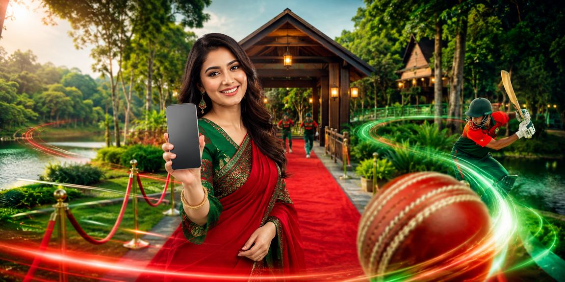 গাজীপুরে লাল-সবুজ পতাকার সামনে ক্রিকেট বেটিং উপভোগ করছেন একজন ব্যবহারকারী